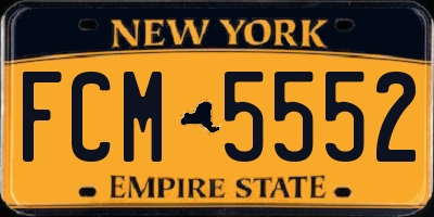 NY license plate FCM5552