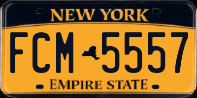 NY license plate FCM5557