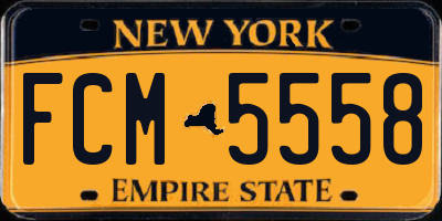NY license plate FCM5558