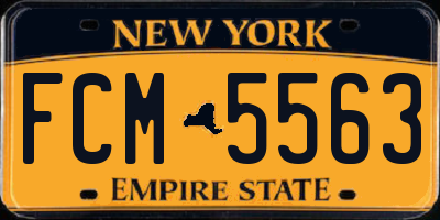 NY license plate FCM5563