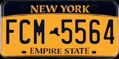 NY license plate FCM5564