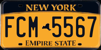 NY license plate FCM5567