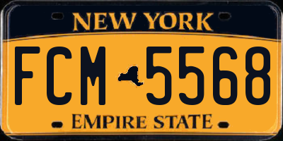 NY license plate FCM5568