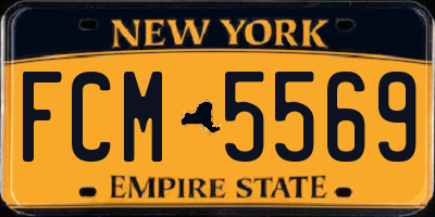 NY license plate FCM5569