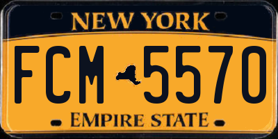 NY license plate FCM5570