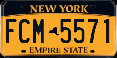 NY license plate FCM5571