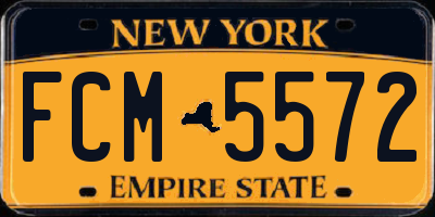 NY license plate FCM5572