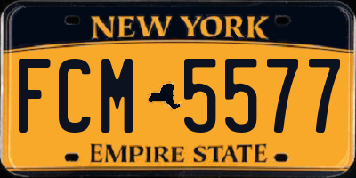 NY license plate FCM5577