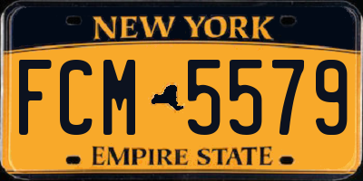 NY license plate FCM5579