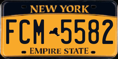 NY license plate FCM5582