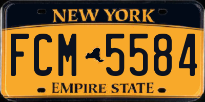 NY license plate FCM5584