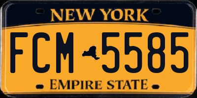 NY license plate FCM5585