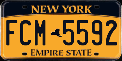 NY license plate FCM5592