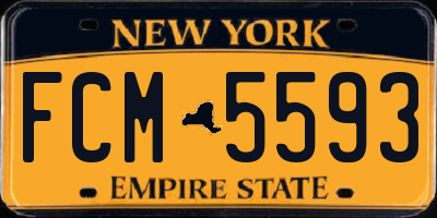 NY license plate FCM5593
