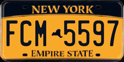 NY license plate FCM5597