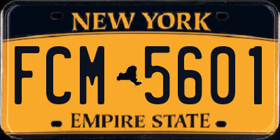 NY license plate FCM5601