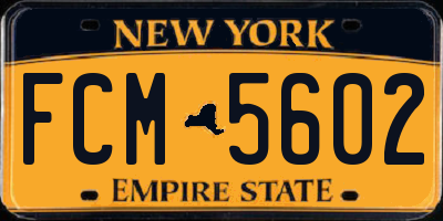 NY license plate FCM5602