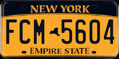 NY license plate FCM5604