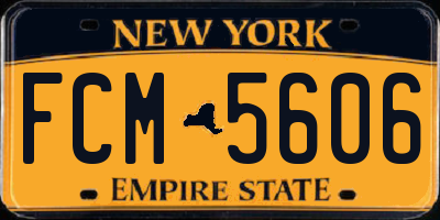NY license plate FCM5606