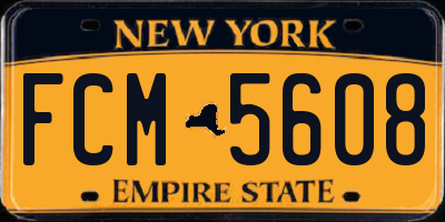 NY license plate FCM5608