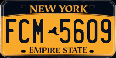 NY license plate FCM5609