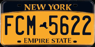 NY license plate FCM5622