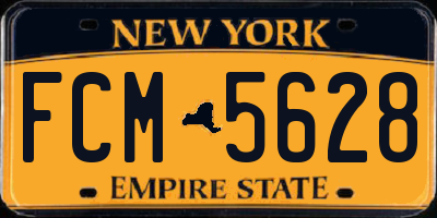 NY license plate FCM5628