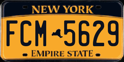 NY license plate FCM5629