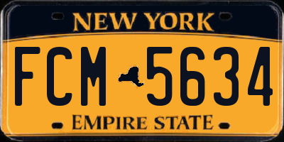 NY license plate FCM5634