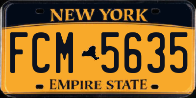 NY license plate FCM5635