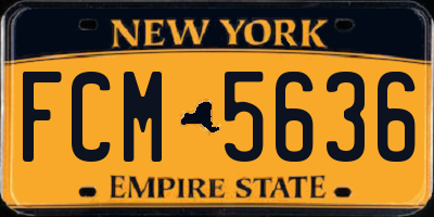 NY license plate FCM5636
