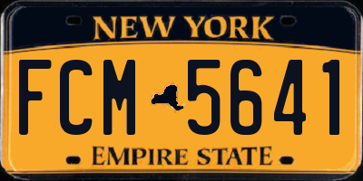 NY license plate FCM5641