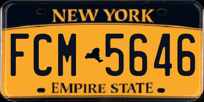 NY license plate FCM5646