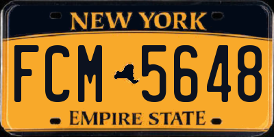 NY license plate FCM5648