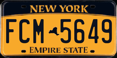 NY license plate FCM5649