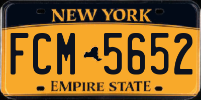 NY license plate FCM5652