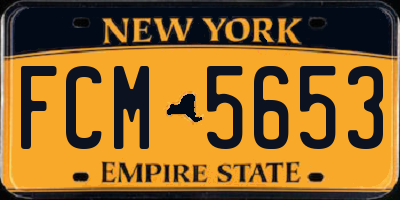 NY license plate FCM5653