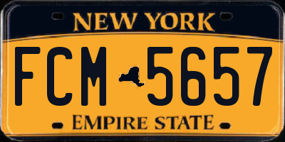 NY license plate FCM5657