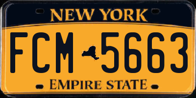 NY license plate FCM5663