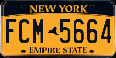 NY license plate FCM5664