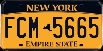 NY license plate FCM5665