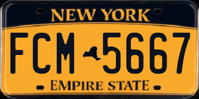 NY license plate FCM5667