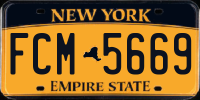 NY license plate FCM5669