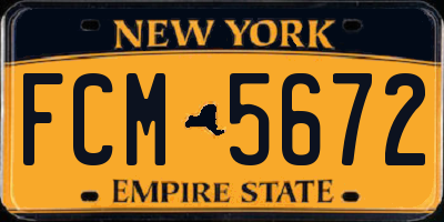 NY license plate FCM5672