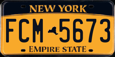 NY license plate FCM5673