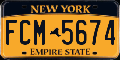 NY license plate FCM5674