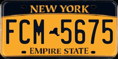 NY license plate FCM5675