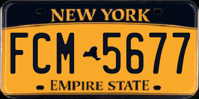 NY license plate FCM5677