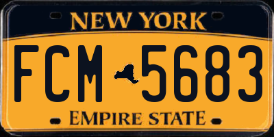 NY license plate FCM5683