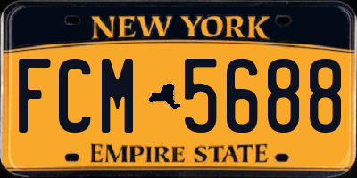 NY license plate FCM5688